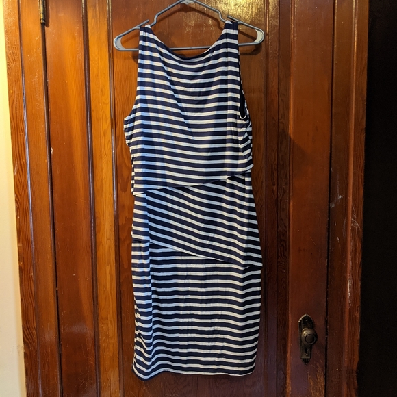 Navy and white nautical stripe dress - Picture 2 of 4